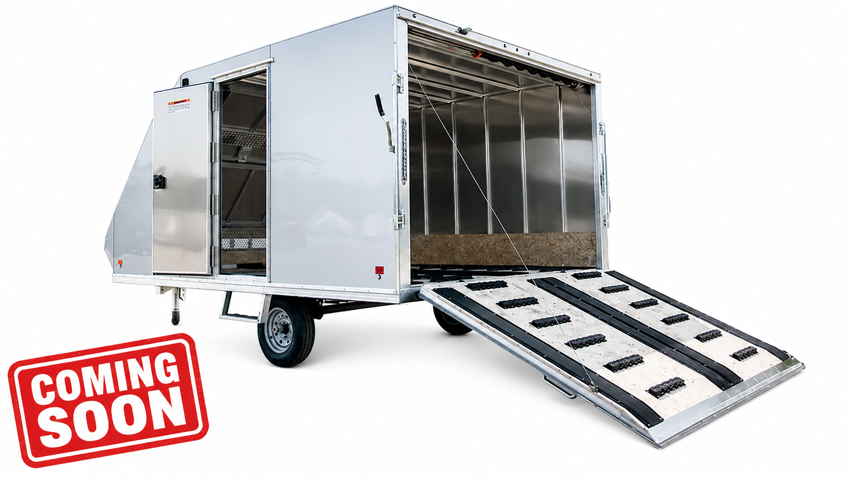 SNOPRO 101x12 Hybrid Aluminum Enclosed 2 Place Snowmobile Trailer with Extreme Weather Package - Charcoal